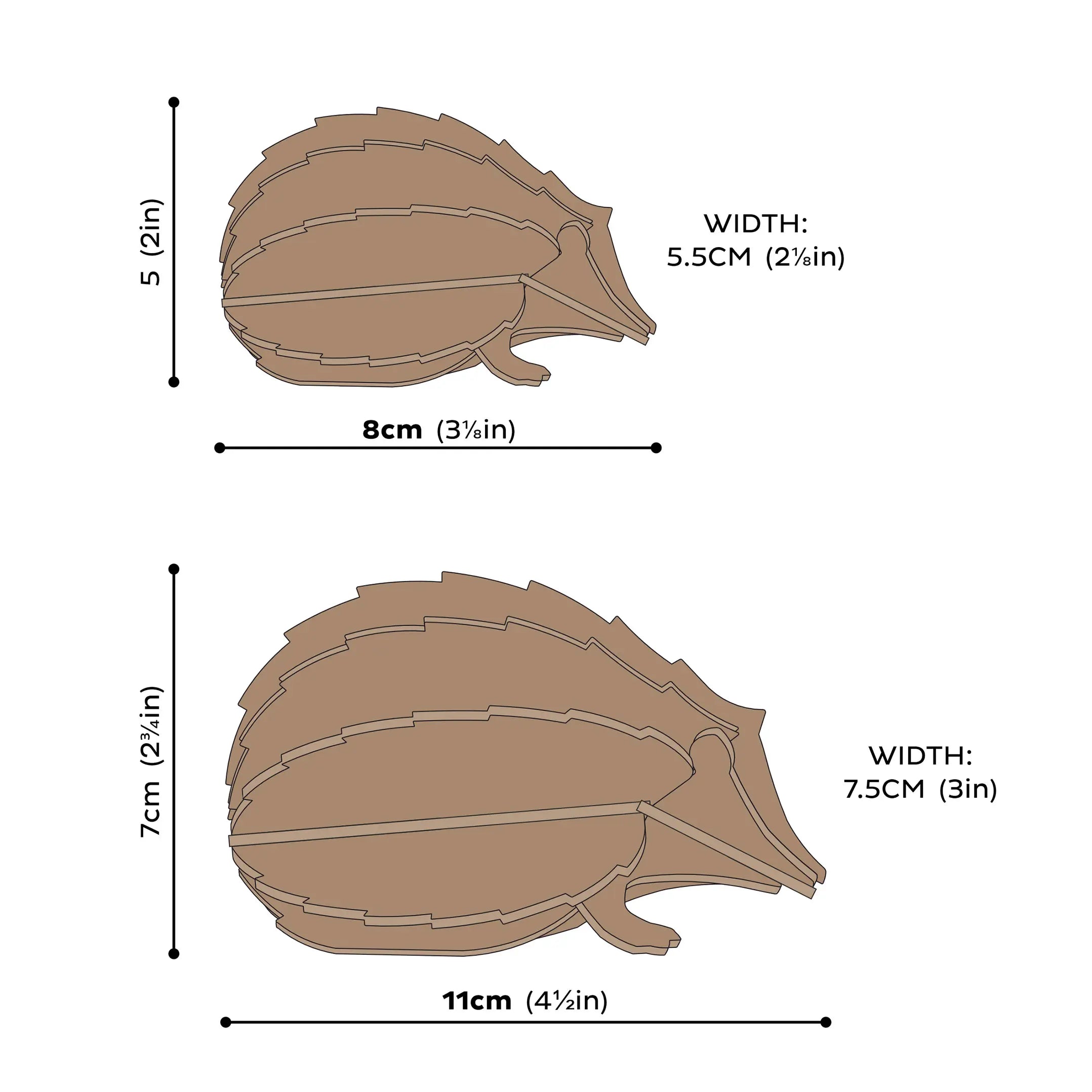 Lovi Hedgehog 8 cm – Brown
