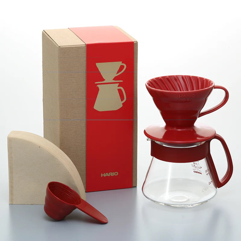 Hario V60 Ceramic Dripper Set 01 - Rot
