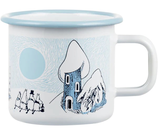 Muurla Moomin Emaillebecher 'Snowy Valley' - 370 ml
