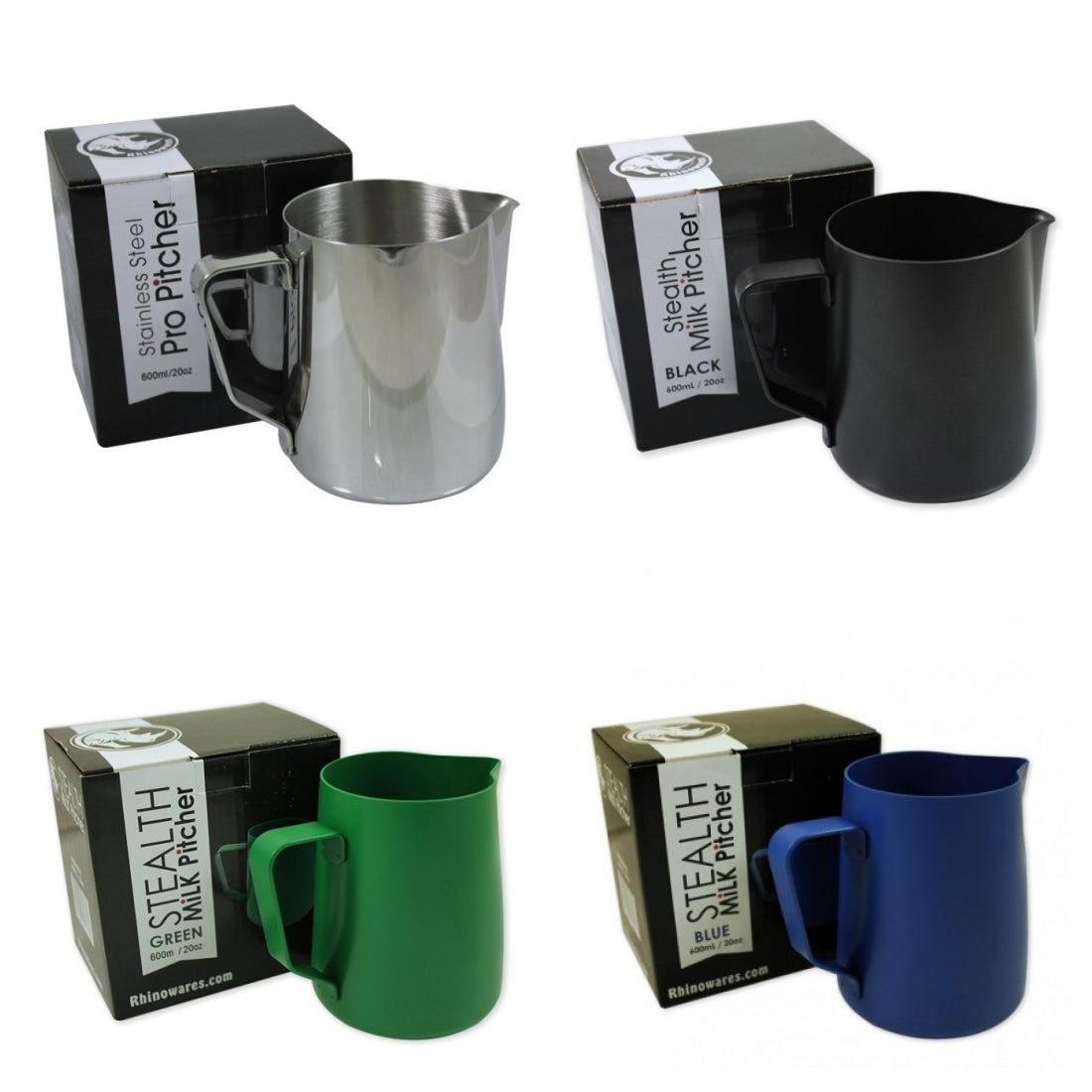 Rhino Stealth Milk Pitcher 20oz/600ml commercial Rhinowares