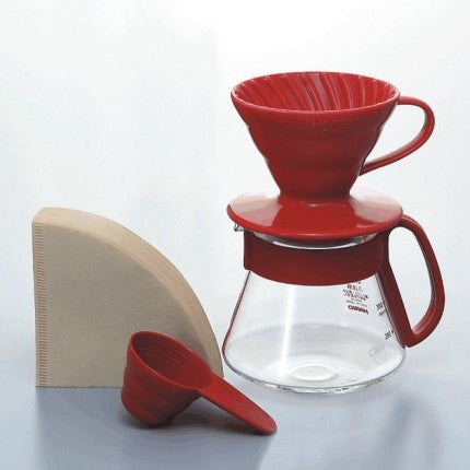 V60 Colour Dripper & Pot Red commercial Hario