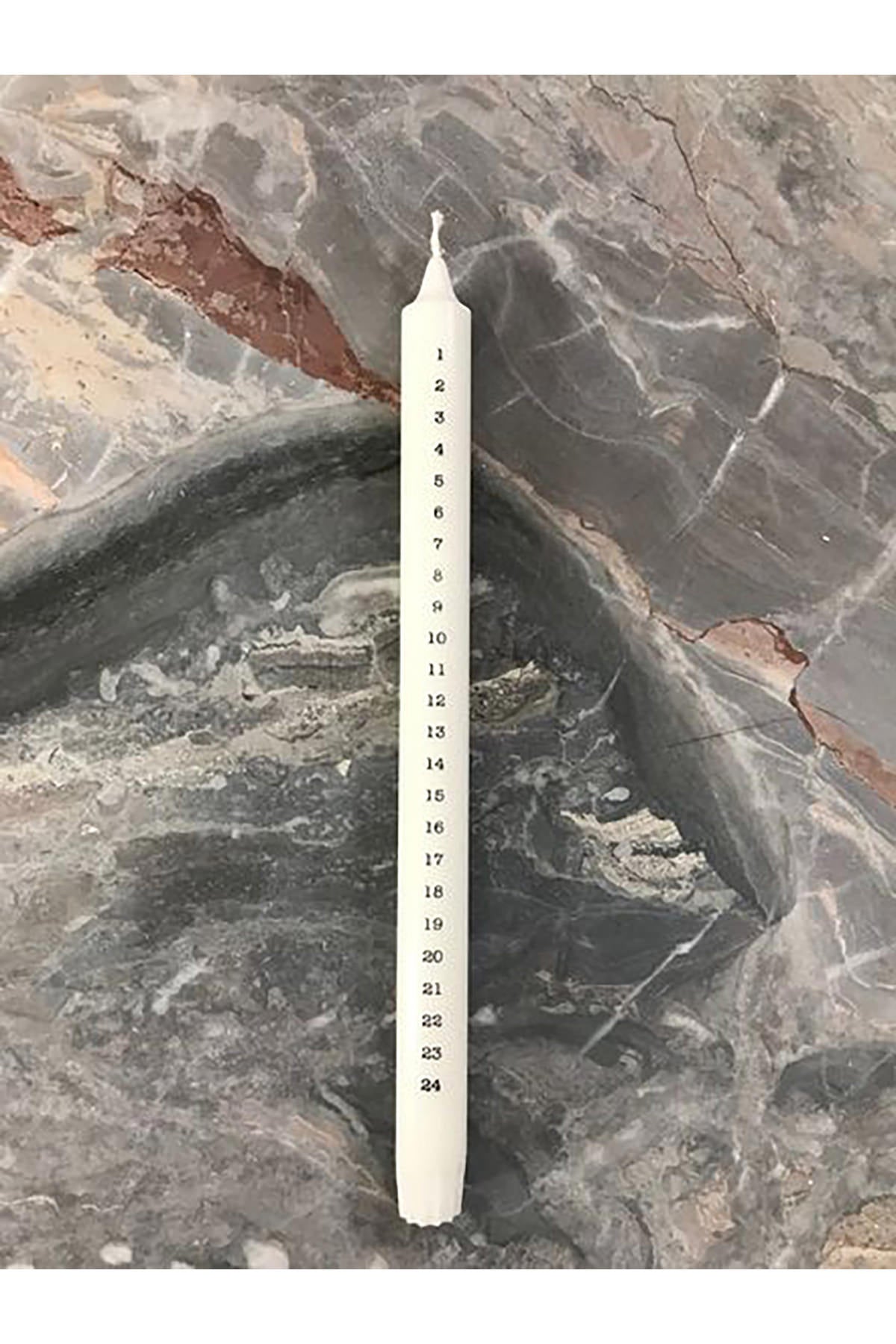 Kerze  24 Tage Advent, 38cm | weiß