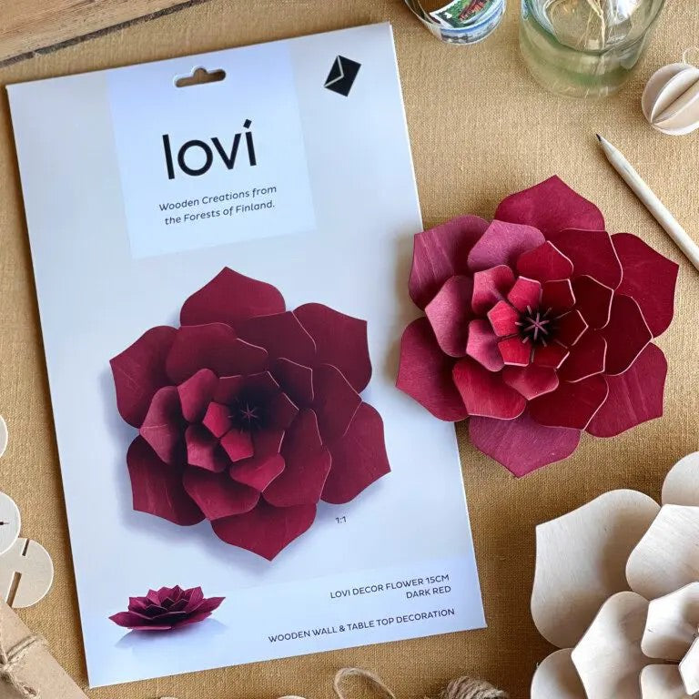 Lovi Decor Flower 15 cm – Farbe Dark Red