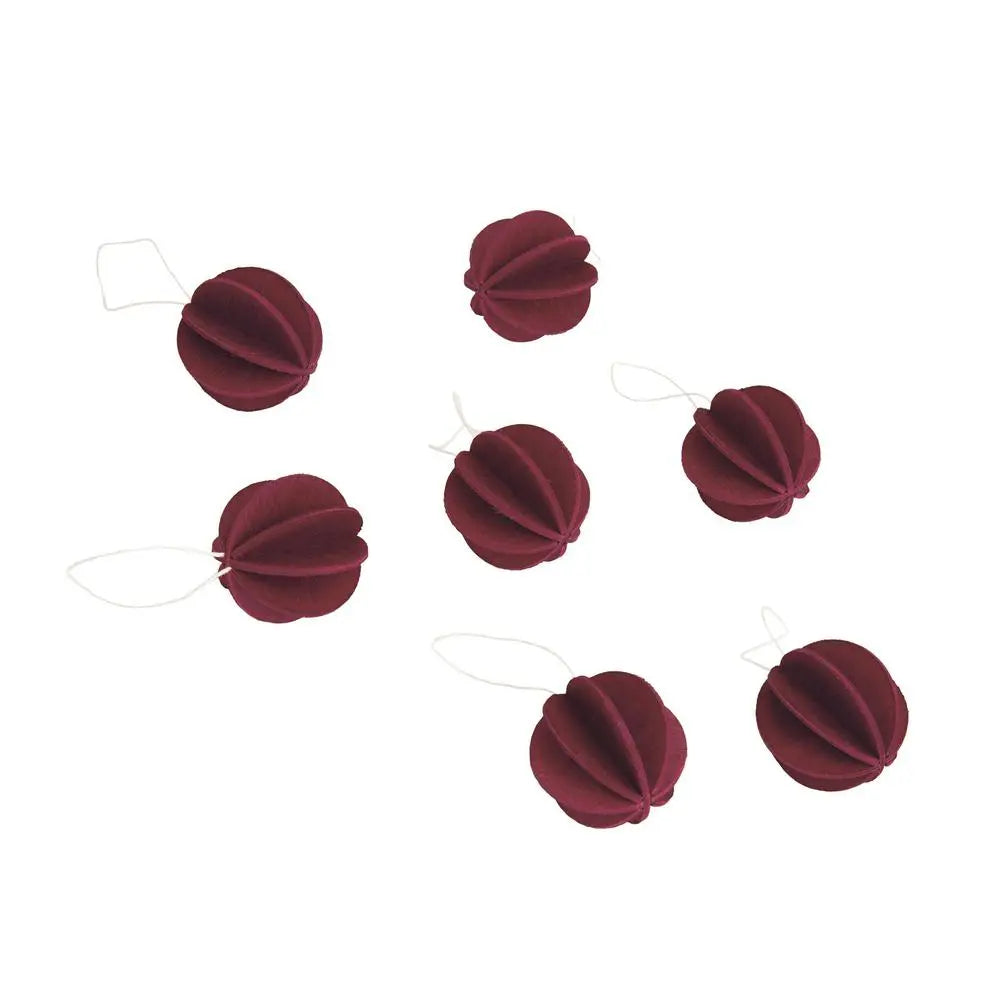 Lovi Baubles 3.5 cm – Dark Red (7 Stück)