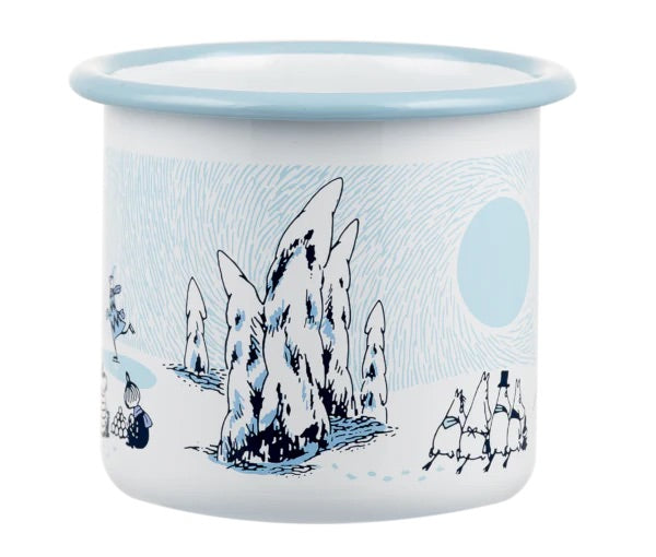 Muurla Moomin Emaillebecher 'Snowy Valley' - 370 ml