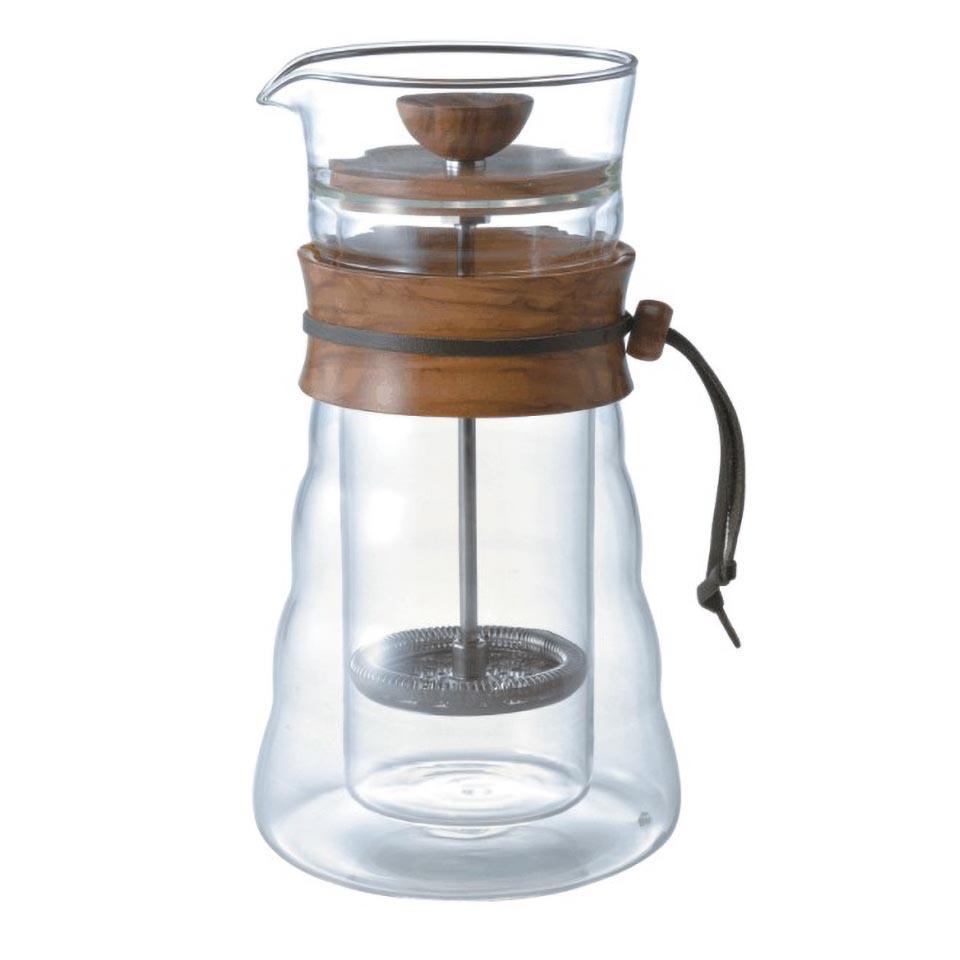 Double Wall Coffee Press (Olive wood) commercial Hario 