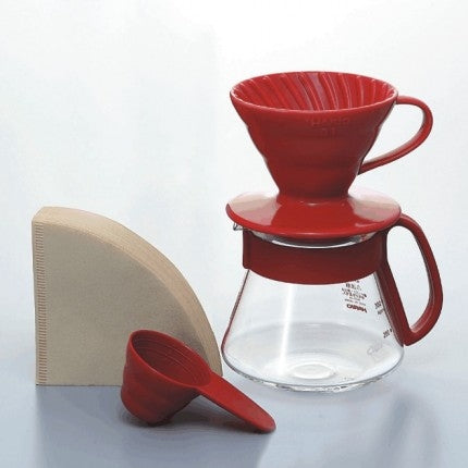 V60 Colour Dripper & Pot Red commercial Hario 